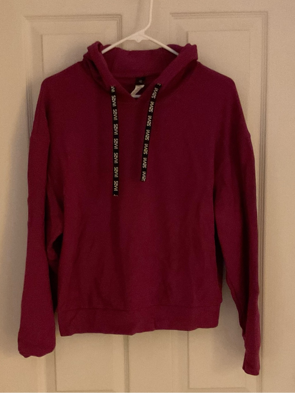 Berry Magenta Hoodie with Branded Drawstrings